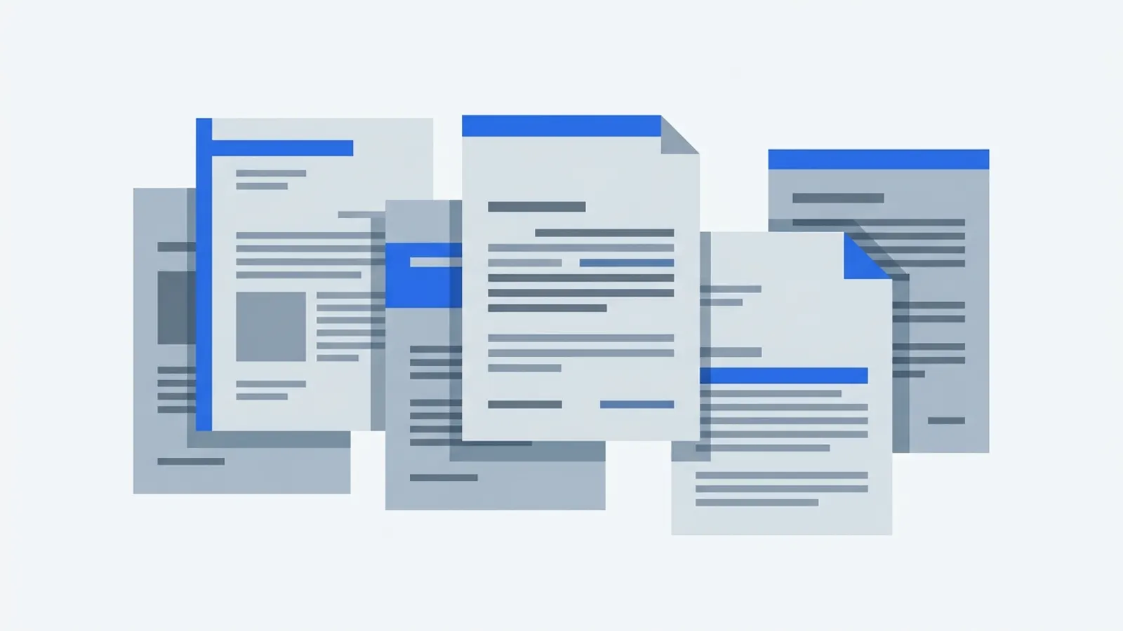 Illustration de plusieurs documents superposés symbolisant des crédits financiers.